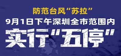 深圳全市臺風(fēng)橙色預(yù)警信號升級為紅色!請大家提高臺風(fēng)防御意識，做好各項(xiàng)臺風(fēng)防御準(zhǔn)備!!